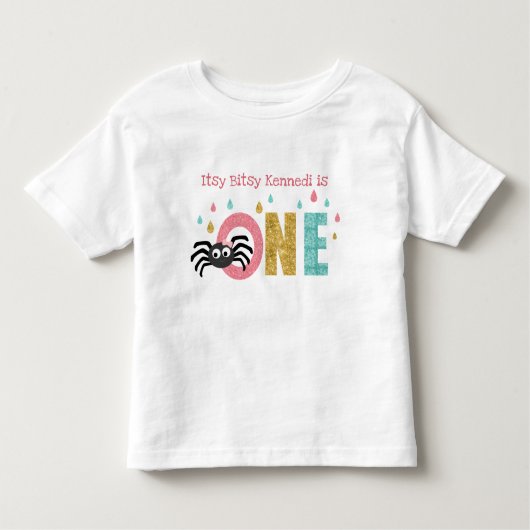 Itsy Bitsy Spider First Birthday Custom T-shirt (Vorderseite)