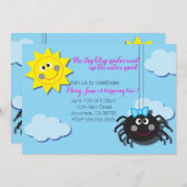 Itsy Bitsy Spider Invite (kein rosa Hintergrund) Einladung (Vorne/Hinten)