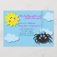 Itsy Bitsy Spider Invite (kein rosa Hintergrund)