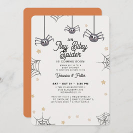Itsy Bitsy Spider Neutral Halloween Babydusche Einladung
