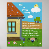 Itsy Bitsy Spider Nursery Rhyme Classroom Poster (Vorne)