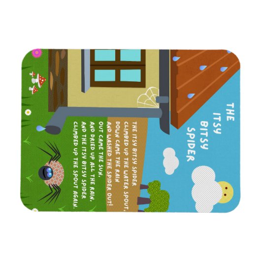Itsy Bitsy Spider Nursery Rhyme Magnet (Horizontal)