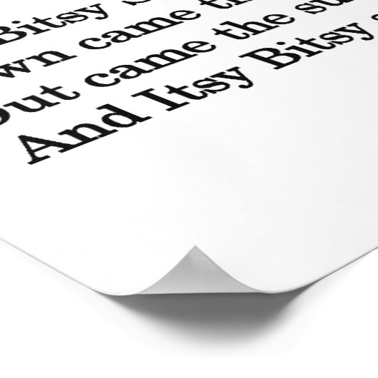 Itsy Bitsy Spider Poster (Ecke)