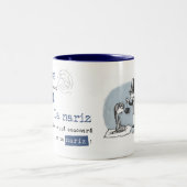 Itsy bitsy Spinne. Itzi, bitzi araña. Zweifarbige Tasse (Mittel)