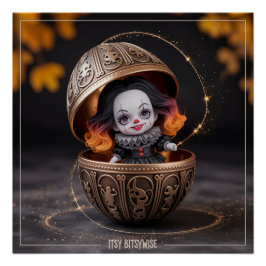 Itsy Bitsywise Enchanting Gothic Spooky Cute Clown Poster