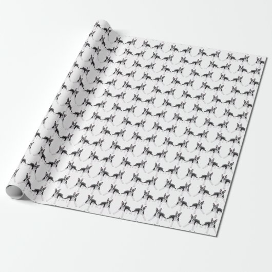 Itty Bitty Boston Terrier HundePackpapier Geschenkpapier (Ungerollt)