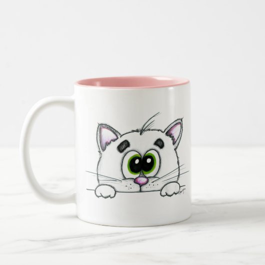 Itty Bitty Kitty-Kaffee-Tasse Zweifarbige Tasse (Links)