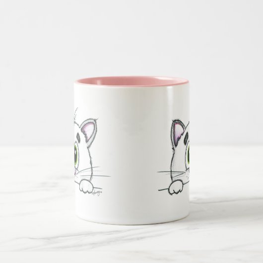Itty Bitty Kitty-Kaffee-Tasse Zweifarbige Tasse (Mittel)