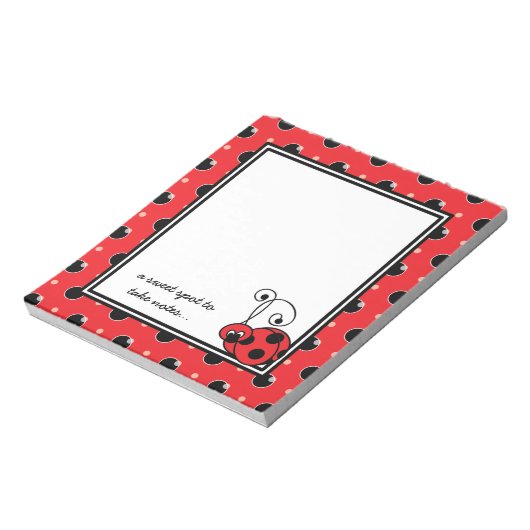 Itty Bitty Ladybug Notepad - Rot Notizblock (Rotiert)