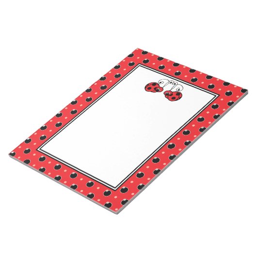 Itty Bitty Ladybug Notepad - Rot Notizblock (angewinkelt)