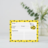 Itty Bitty Ladybug Yellow Recicard Postkarte (Stehend Vorderseite)