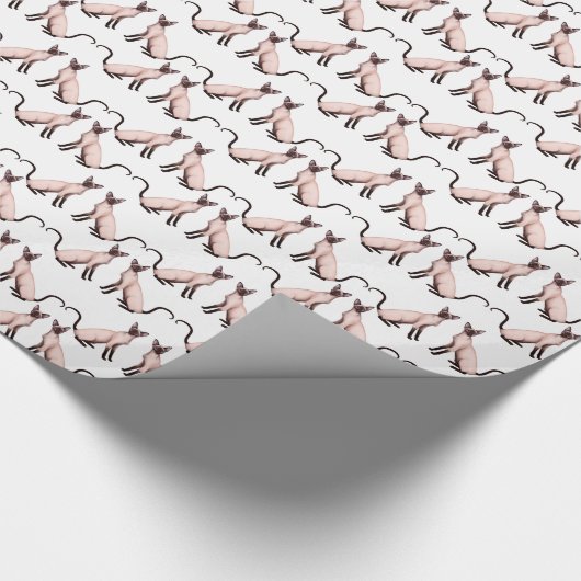 Itty Bitty siamesische Katzen-Packpapier Geschenkpapier (Ecke)