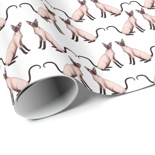 Itty Bitty siamesische Katzen-Packpapier Geschenkpapier (Rolleneckpunkt)