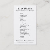 iType - Textverarbeitungs-sachverständiger Visitenkarte (Rückseite)