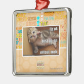 Itz O.K., gehen gerade auf wifout meh Silbernes Ornament (Links)