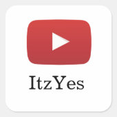 ItzYes YouTube-Aufkleber Quadratischer Aufkleber (Vorderseite)