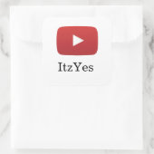 ItzYes YouTube-Aufkleber Quadratischer Aufkleber (Tasche)