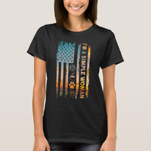 Iu2019m A Simple Women Fishing American Flag Dog C T-Shirt
