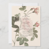 IV. botanische Rose Blumenzitat Einladung (Vorderseite)