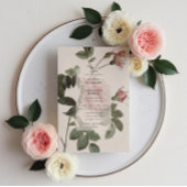 IV. botanische Rose Blumenzitat Einladung