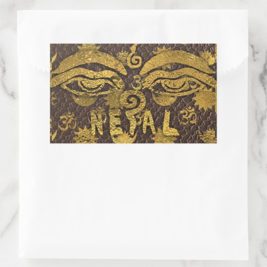 IV - NEPAL RECHTECKIGER AUFKLEBER (Tasche)