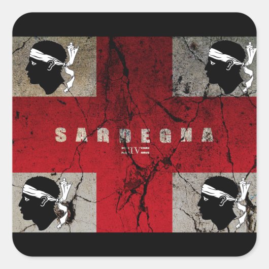 IV - SARDEGNA-Kosten Quadratischer Aufkleber (Vorderseite)