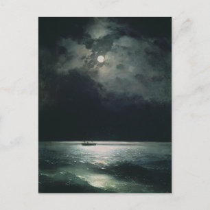 Ivan Aivazovsky - Das Schwarze Meer in der Nacht Postkarte