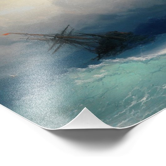 Ivan Aivazovsky - Schiff am Sturmsee Fotodruck (Ecke)