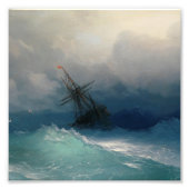 Ivan Aivazovsky - Schiff am Sturmsee Fotodruck (Vorne)