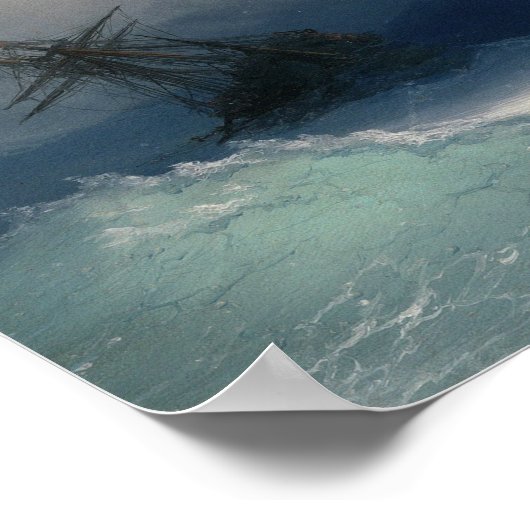 Ivan Aivazovsky - Schiff am Sturmsee Poster (Ecke)