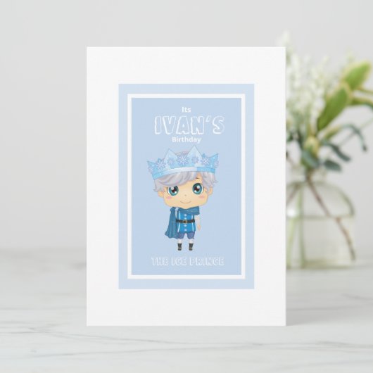 Ivan der Eisprinz Einladung zum Geburtstag (Stehend Vorderseite)