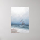 Ivan Konstantinovich Aivazovsky - Stürmische Küste Leinwanddruck (Vorderseite)