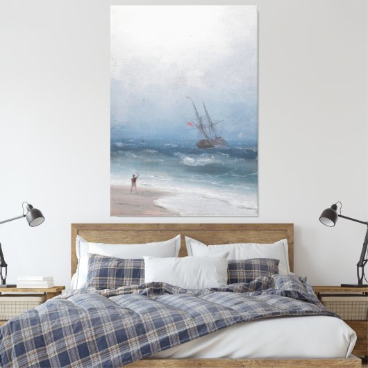 Ivan Konstantinovich Aivazovsky - Stürmische Küste Leinwanddruck (Insitu (Schlafzimmer))