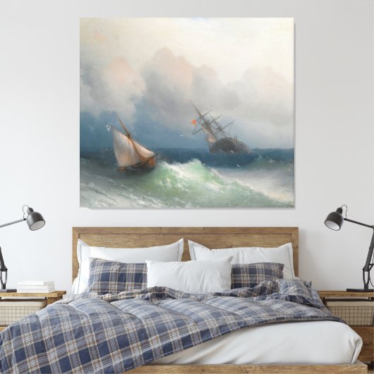 Ivan Konstantinovich Aivazovsky - Two Ships At Sea Leinwanddruck (Insitu (Schlafzimmer))