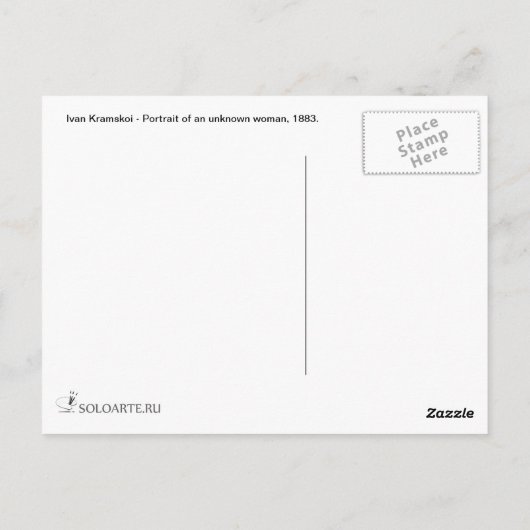 Ivan Kramskoi - Portrait einer unbekannten Frau Postkarte (Rückseite)