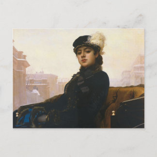 Ivan Kramskoi - Portrait einer unbekannten Frau Postkarte