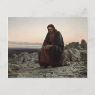 Ivan Kramskoy - Christus in der Wildnis Postkarte