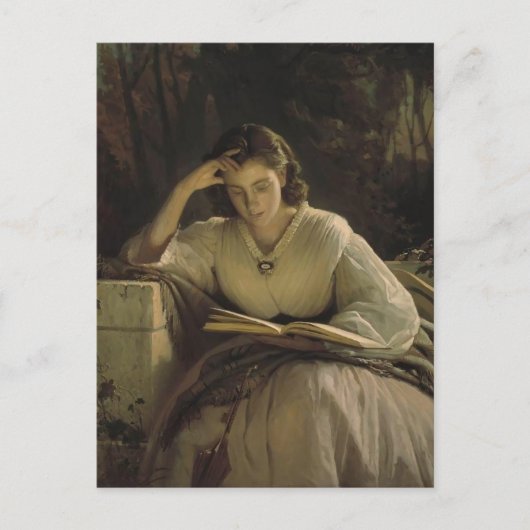 Ivan Kramskoy - Reading Postkarte (Vorderseite)