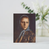 Ivan Kramskoy - Russisches Mädchen in einem blauen Postkarte (Stehend Vorderseite)