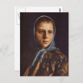 Ivan Kramskoy - Russisches Mädchen in einem blauen Postkarte (Vorne/Hinten)