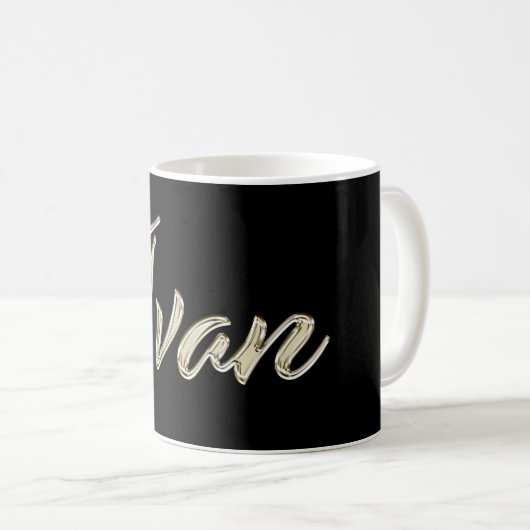 Ivan Name whitegold Tasse Teetasse Kaffeetasse (VorderseiteRechts)
