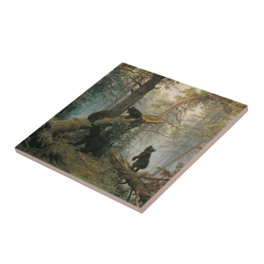 Ivan Shishkin - Morgens in einem Kiefernwald Fliese (Seite)