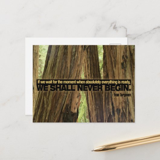 Ivan Turgenev Inspiration Zitat "Ready" Postkarte (Vorderseite/Rückseite Beispiel)