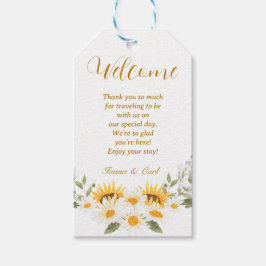 IVANA Elegante Blume Hochzeit Gelb und Weiß Geschenkanhänger