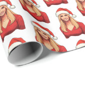 Ivanka Trump mit dem Weihnachtsmann hat frohe Weih Geschenkpapier (Rolleneckpunkt)