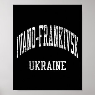 Ivano-Frankivsk Ukraine Retro 70er College-Sport S Poster