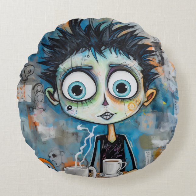 Ivanovix Inkwell Rundes Kissen (Vorderseite)