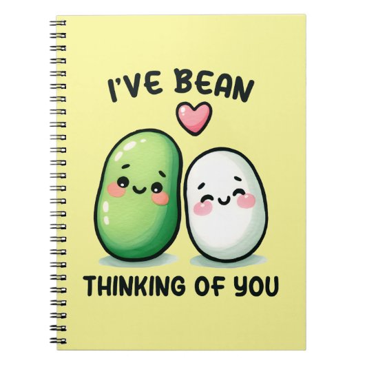 I've Bean Thinking of You Cute Kawaii Notizblock (Vorderseite)