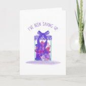 "I've been saving up" Jar of Love Valentine's Day Karte (Vorderseite)