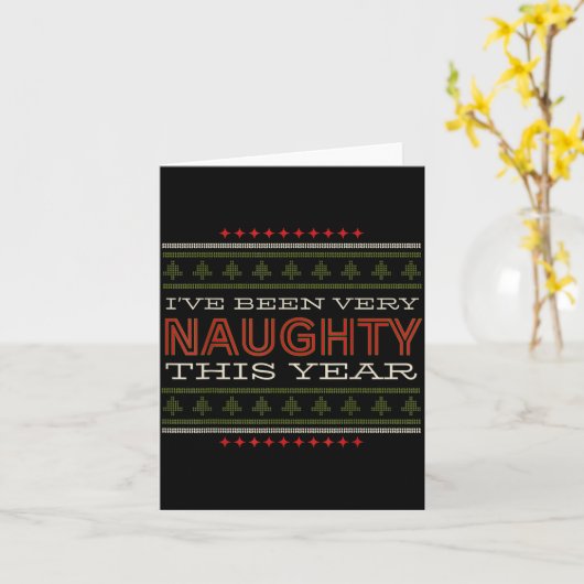 Ive Been Very Naughty This Year Christmas Humor  Karte (Gelbe Blume)